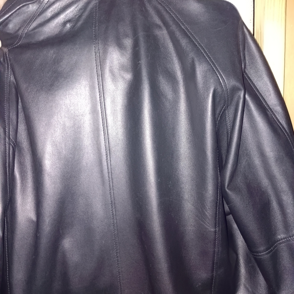 Women's Brown CHOSEN COUTURE Leather Jacket - Picture 3 of 3